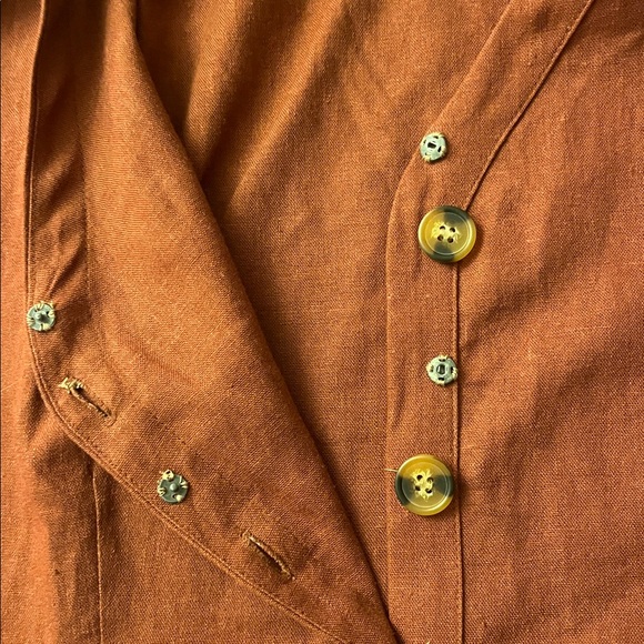 Handmade Linen dress Rust Midi XL - Picture 6 of 7